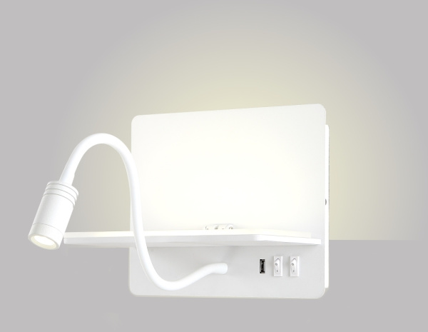 картинка Бра светодиодное с выключателем и USB-портом CLT 226W250USB WH от магазина BTSvet