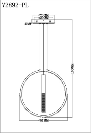 картинка Подвесной светильник светодиодный с пультом Novas V2892-PL от магазина BTSvet