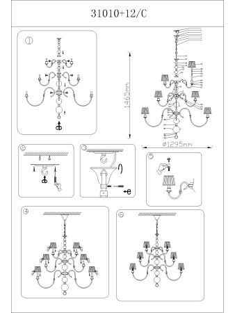 картинка Большая люстра 31010+12/C от магазина BTSvet