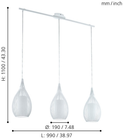 картинка Подвесной светильник Razoni 94388 от магазина BTSvet