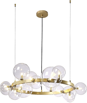 Подвесная люстра светодиодная AGATA SP15 V2 GOLD/TRANSPARENTE