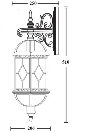 картинка Настенный фонарь уличный SORENTO 92602/08 Bl от магазина BTSvet
