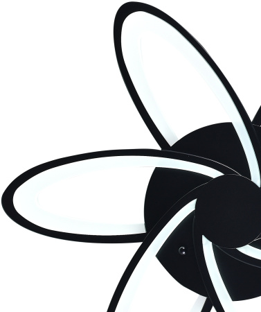 картинка Потолочная люстра светодиодная с управлением смартфоном и пультом регулировкой цветовой температурой и яркости ночным режимом и таймером HIGH-TECH LED LAMPS 82008 BLACK от магазина BTSvet