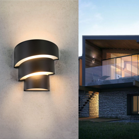 картинка Настенный светильник уличный 1535 TECHNO LED HELIX черный от магазина BTSvet