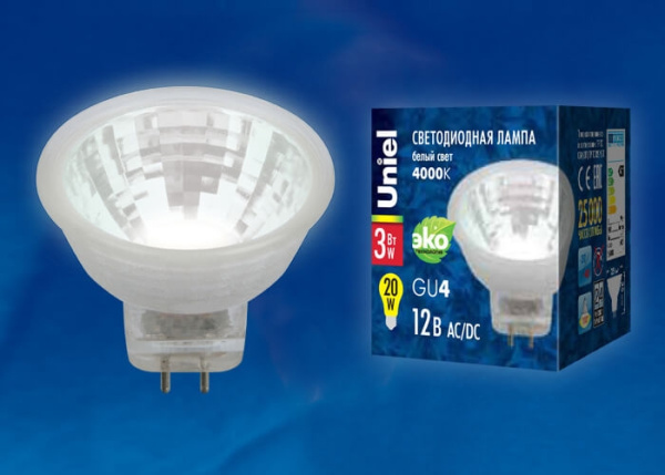 картинка Лампочка светодиодная LED-MR11-3W/NW/GU4 GLZ21TR от магазина BTSvet