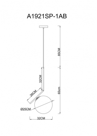 картинка Подвесной светильник Bolla-unica A1921SP-1AB от магазина BTSvet