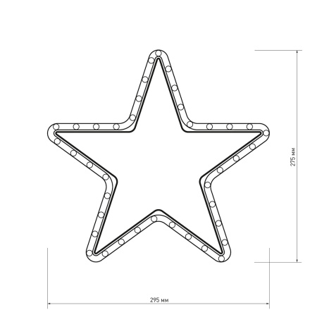 картинка Световая фигура светодиодная ARD-STAR-M1-295x275-36LED Warm (230V, 2.5W) (Ardecoled, IP65) 025312 от магазина BTSvet