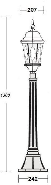 картинка Наземный фонарь ASTORIA 2M 91407M Bl овал от магазина BTSvet