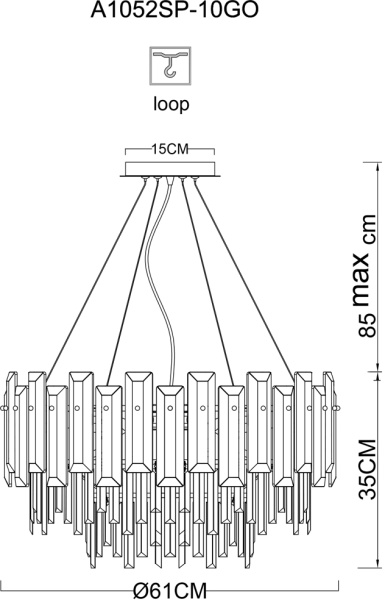 картинка Подвесная люстра Nicoletta A1052SP-10GO от магазина BTSvet