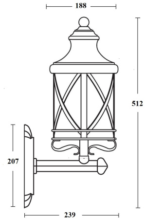 картинка Настенный фонарь уличный LUCERNA 84801 Gb от магазина BTSvet