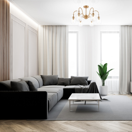 картинка Потолочная люстра на штанге Gloss 1141/6PL E14*60W Antigue copper/Clear от магазина BTSvet