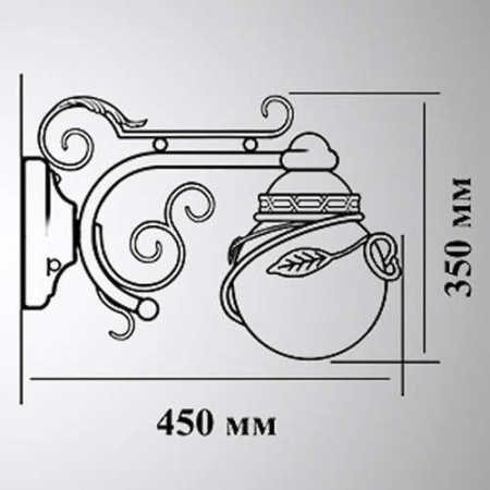 картинка Настенный фонарь уличный Галактика 31-002-ЧЗ от магазина BTSvet