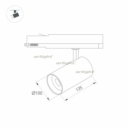 картинка Трековый светильник светодиодный LGD-NIKA-4TR-R100-40W Day4000 (BK, 24 deg, 230V) (Arlight, IP20 Металл, 5 лет) 031178 от магазина BTSvet
