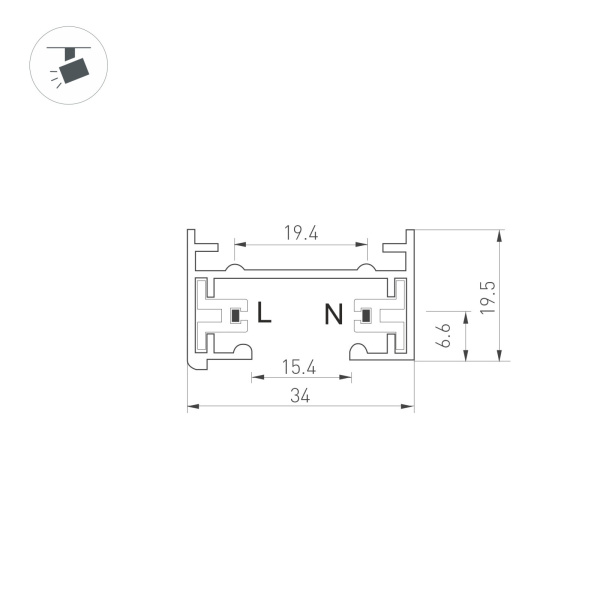 картинка Трек (шинопровод) LGD-2TR-TRACK-1000-WH-M (C) (Arlight, IP20 Металл, 3 года) 022770 от магазина BTSvet