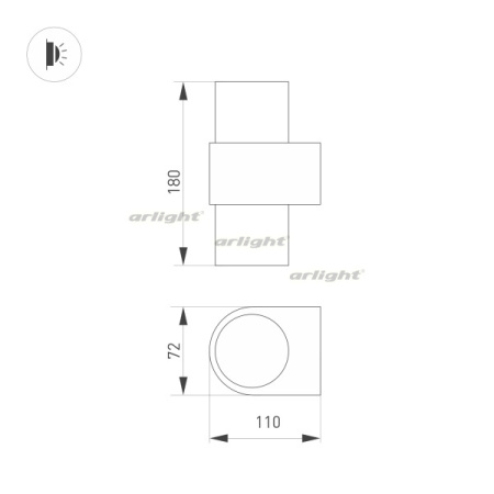 картинка Настенный светильник LED SP-SPICY-WALL-TWIN-S180x72-2x6W Day4000 (GD, 40 deg) (Arlight, IP20 Металл, 3 года) 033264 от магазина BTSvet