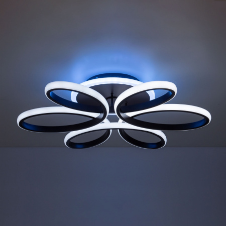 картинка Потолочная люстра светодиодная с управлением смарфоном и пультом регулировка яркости и цветовой температуры Сезар Смарт CL233A155E RGB от магазина BTSvet