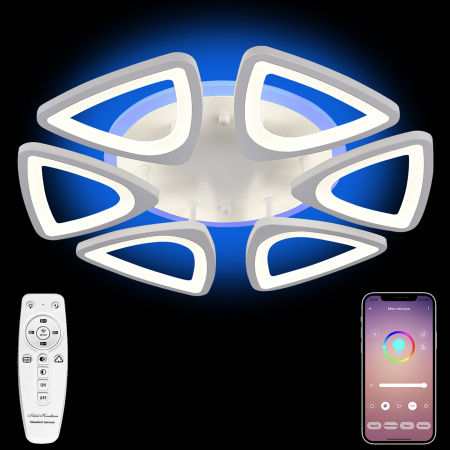 Потолочная люстра светодиодная LED LAMPS 81134, 120W, белый, LED с RGB подсветкой