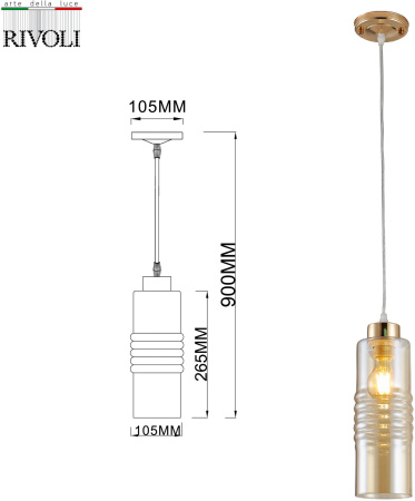картинка Светильник подвесной Viviane 9107-201 1 * Е27 60 Вт от магазина BTSvet