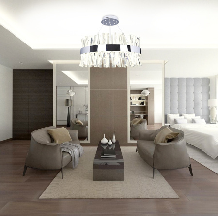 картинка Подвесная люстра хрустальная светодиодная с пультом и управлением смартфоном регулировка цветовой температуры и яркости ночной режим и таймер INNOVATION STYLE 83048 от магазина BTSvet