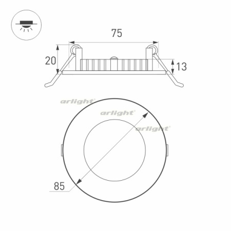 картинка Светильник встраиваемый LED DL-85M-4W Warm White (Arlight, IP40 Металл, 3 года) 020104 от магазина BTSvet