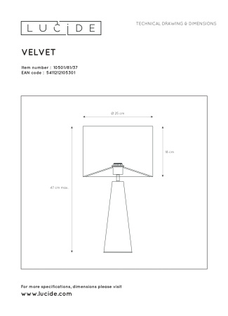 картинка Интерьерная настольная лампа с выключателем Extravaganza Velvet 10501/81/37 от магазина BTSvet