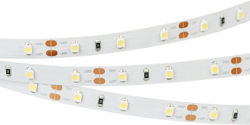 Светодиодная лента RT-A60-8mm 12V Warm3500 (4.8 W/m, IP20, 2835, 5m) (Arlight, Открытый) 034444