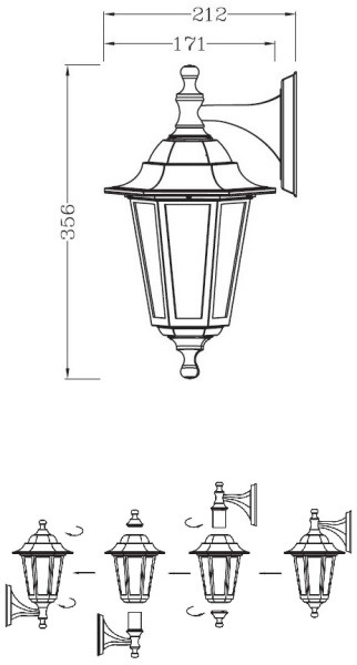 картинка Настенный фонарь уличный PETERSBURG PL 79802P Bl от магазина BTSvet