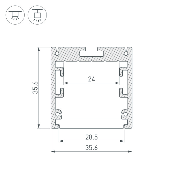 картинка Профиль SL-ARC-3535-D1500-A45 WHITE (590мм, дуга 1 из 8) (Arlight, Алюминий) 025523 от магазина BTSvet