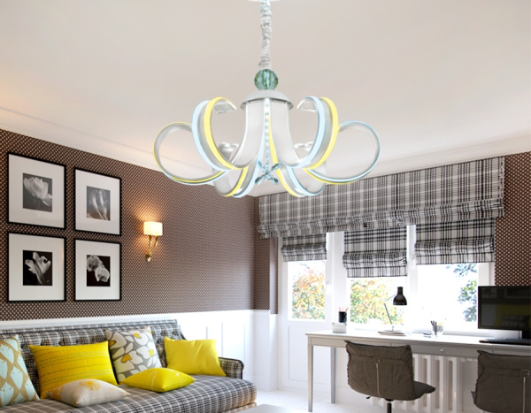 картинка Подвесная люстра светодиодная с пультом, регулировкой яркости, цветовой температуры, ночным режимом и таймером Line FL118 от магазина BTSvet