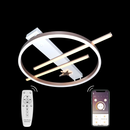 картинка Потолочная люстра светодиодная с пультом и управлением смартфоном регулировка яркости цветовой температуры ночной режим и таймер HIGH-TECH LED LAMPS 82010 от магазина BTSvet