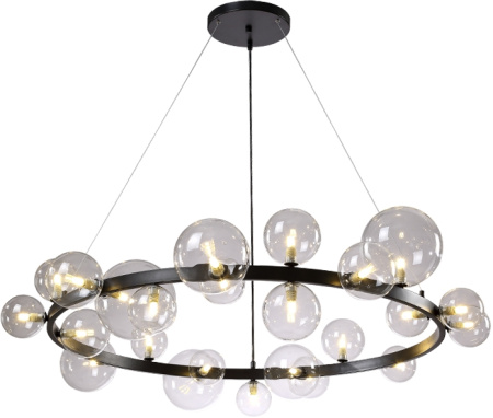 картинка Подвесная люстра светодиодная AGATA SP24 V2 BLACK/TRANSPARENTE от магазина BTSvet