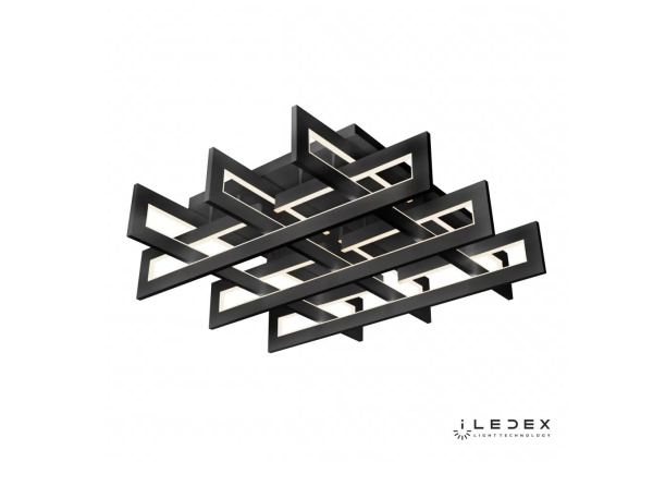 картинка Потолочная люстра светодиодная диммируемая с пультом Stalker 9082-800*800-X 192W BK от магазина BTSvet