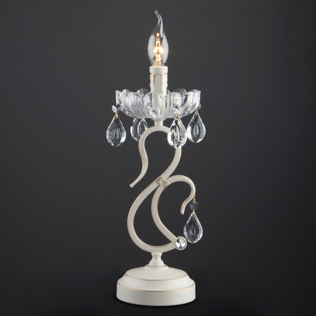 картинка Хрустальная настольная лампа свеча 12205/1T белый Strotskis от магазина BTSvet