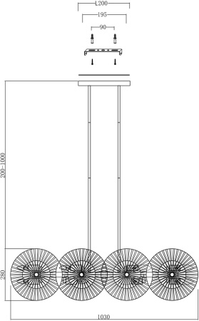 картинка Потолочная люстра Aster MOD007PL-08G1 от магазина BTSvet