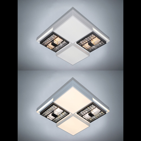 картинка Потолочная люстра светодиодная с пультом и управлением со смартфона регулировкой яркости и цветовой температуры ночной режим таймер HIGH-TECH LED LAMPS 82011 от магазина BTSvet