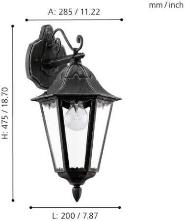 картинка Настенный фонарь уличный Navedo 93456 от магазина BTSvet