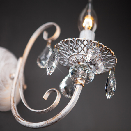 картинка Бра 3305/1 белый с золотом/прозрачный хрусталь Strotskis от магазина BTSvet