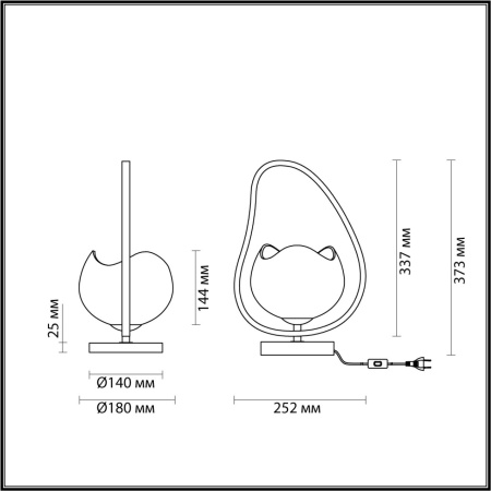 картинка Интерьерная настольная лампа с выключателем Waterlily 4873/1T от магазина BTSvet