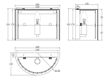 картинка Бра Wonderland MOD313WL-01G от магазина BTSvet