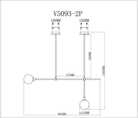 картинка Потолочная люстра Lingdal V5093-2P от магазина BTSvet