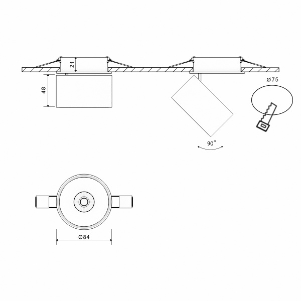 картинка Встраиваемый светильник светодиодный I-RC-WH-NW от магазина BTSvet