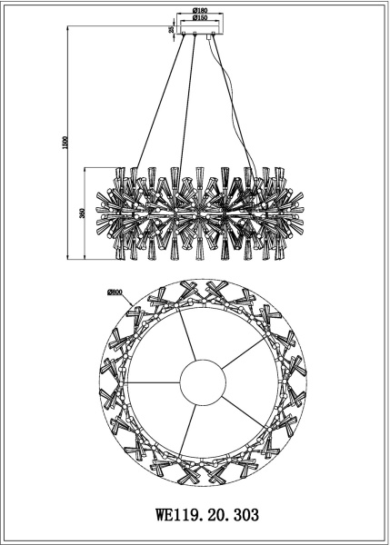 картинка Подвесной светильник Floriane WE119.20.303 от магазина BTSvet