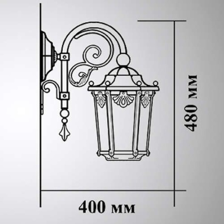 картинка Настенный фонарь уличный Ретро 35-001-ЧЗ от магазина BTSvet