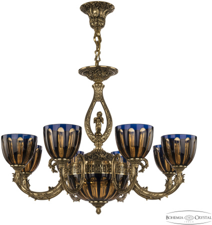Подвесная люстра хрустальная 71409P/8/210 GB P1 U Amber-Blue/H-1H FA4S