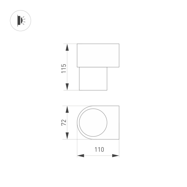 картинка Настенный светильник LED SP-SPICY-WALL-S115x72-6W Warm3000 (BK, 40 deg) (Arlight, IP20 Металл, 3 года) 033684 от магазина BTSvet