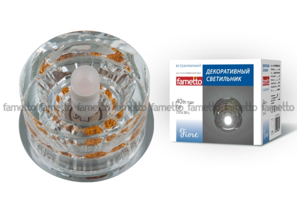 Встраиваемый светильник Fiore DLS-F119 G9 CHROME/CLEAR+GOLD