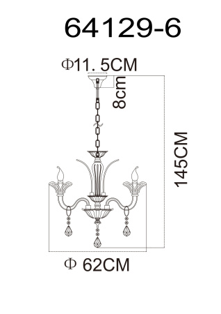 картинка Подвесная люстра Olenna 64129-6 от магазина BTSvet