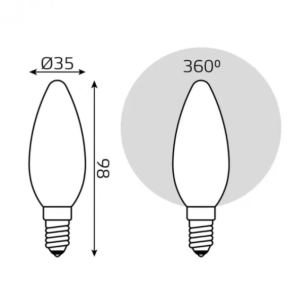 картинка Лампочка LED Filament Candle OPAL E14 5W 4100К 1/10/50 103201205 от магазина BTSvet