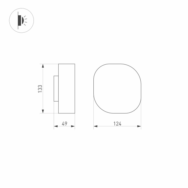 картинка Фасадный светильник светодиодный LGD-SWAMP-WALL-7W Warm3000 (GR, 93 deg, 230V) (Arlight, IP65 Металл, 3 года) 030001 от магазина BTSvet