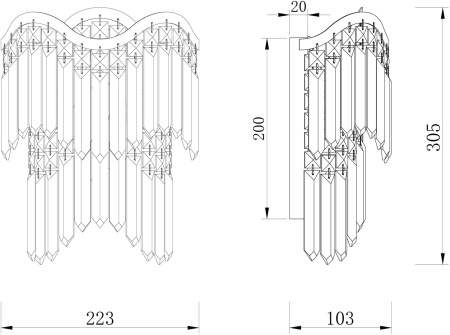 картинка Настенный светильник Gracia DIA201WL-02G от магазина BTSvet